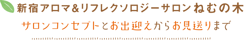 「新宿アロマ&リフレクソロジーサロン ねむの木」~サロンコンセプトとお出迎えからお見送りまで~